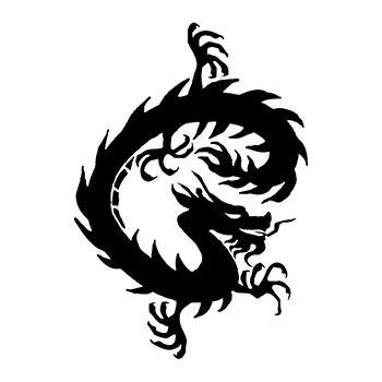 The dragon soars freely across the sky.