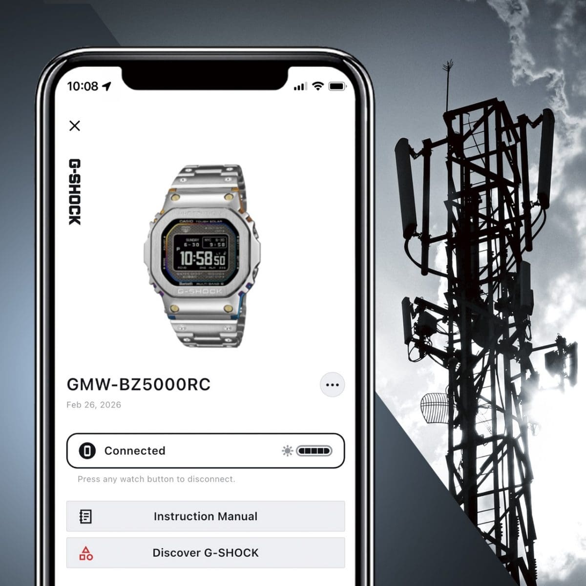GMW-BZ5000RC-1 Indication de l'heure grâce à l'énergie solaire avec connectivité Bluetooth® #9