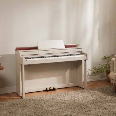 Gesamtansicht CASIO CELVIANO AP-750 Digitalpiano aus Palisanderholz - Lifestyle-Aufnahme im Wohnraum.