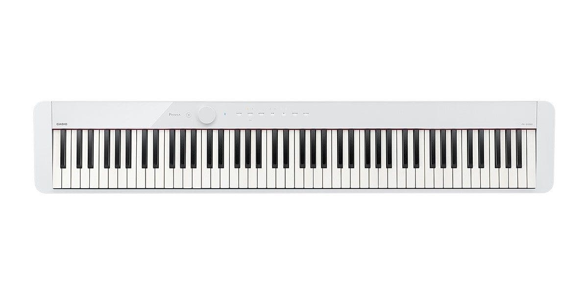 Gesamtansicht CASIO Digitalpiano Privia PX-S1000 in Weiß von oben.
