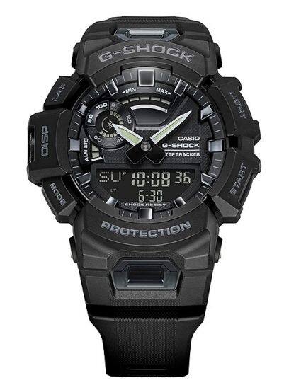 Gehäuse und Armband der G-SHOCK Armbanduhr GBA-900-1A direkt von vorn.
