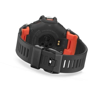 Rückansicht der G-SHOCK Armbanduhr GBD-H2000-1A mit Armband und Verschluss Schwarz.