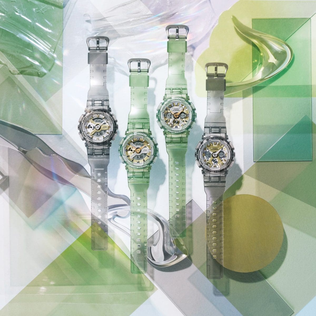 From left: GMA-S110GS-8A, GMA-S110GS-3A, GMA-S120GS-3A, GMA-S120GS-8A
