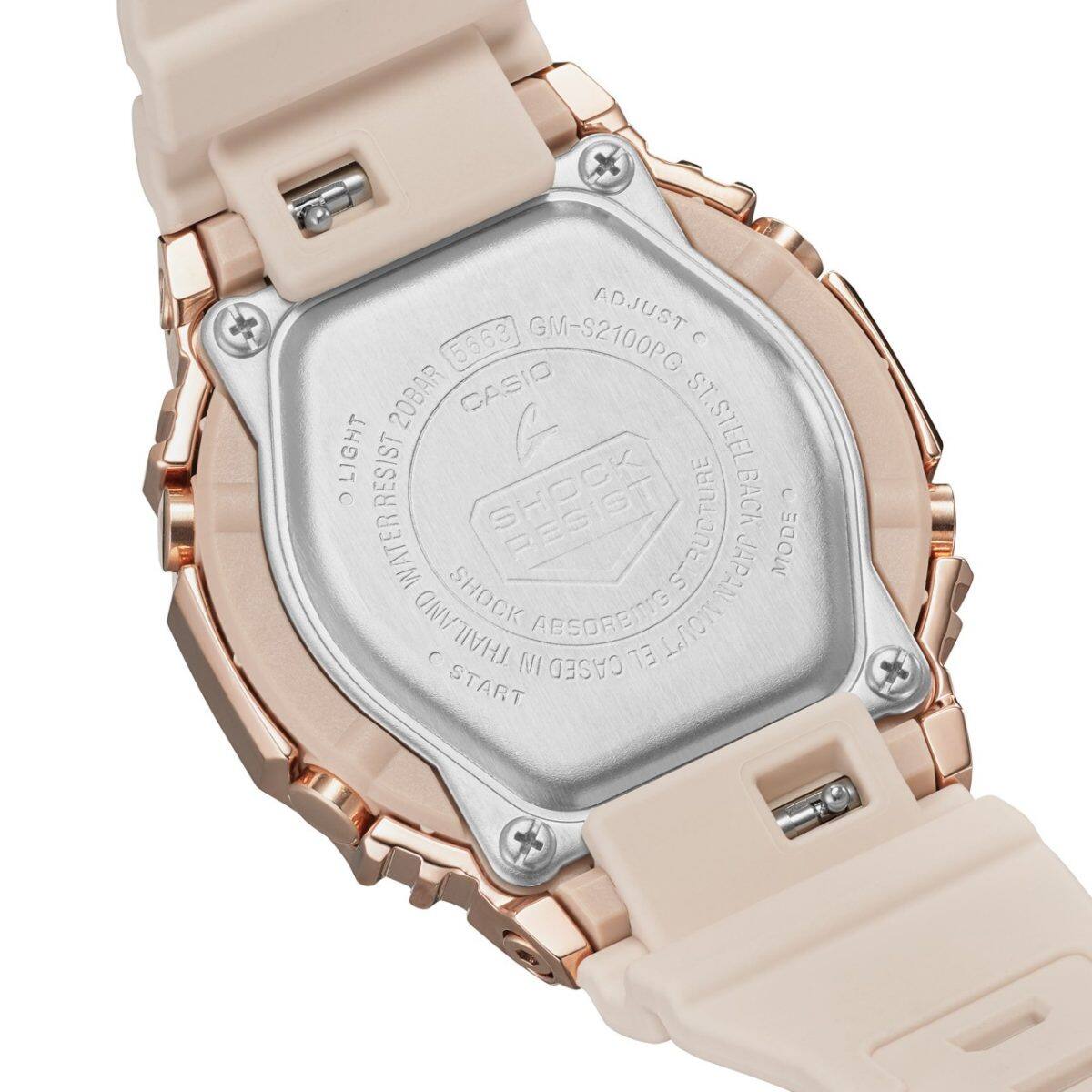 Gravur auf der Gehäuserückseite der GM-S2100PG-4A Armbanduhr
