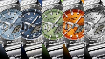 GM-2110D-7A Farbenfrohes Zifferblatt: Fünf strahlenden Farbtönen - hellblau, dunkelblau, grün, orange und silber