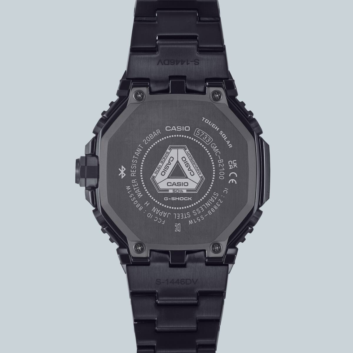 GMC-B2100ZE-1A Spezielles Design des Gehäusebodens zur Erinnerung an das 50-jährige Jubiläum der Casio-Uhr