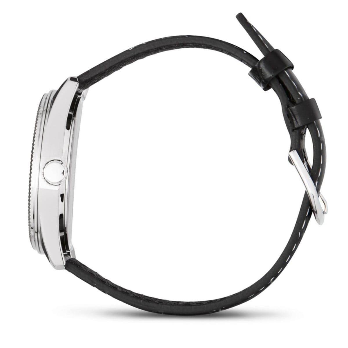 Die seitliche Ansicht der CASIO TIMELESS COLLECTION Armbanduhr MTP-1302PL-7BV zeigt das schlanke Gehäuse im Profil von rechts.