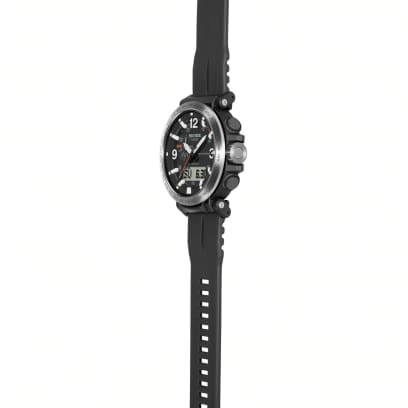 Seitliche Ansicht der PRW-6111Y-1A Armbanduhr mit Knöpfen am Gehäuse