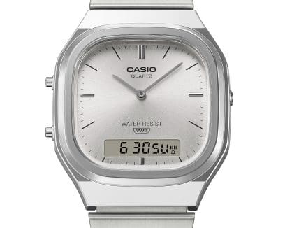 AQ-240E-7A: Design elegante do mostrador 