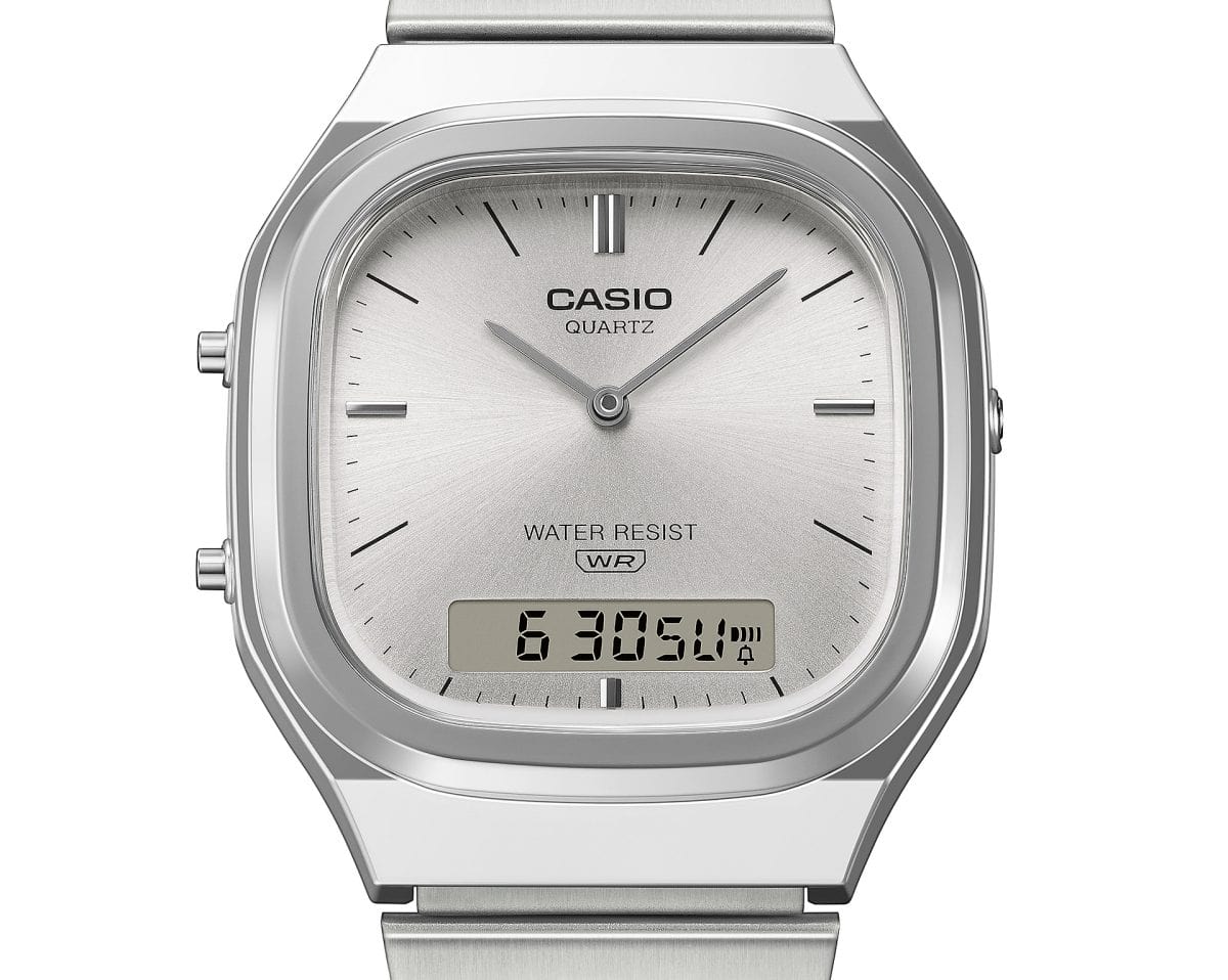 AQ-240E-7A: Design elegante do mostrador 