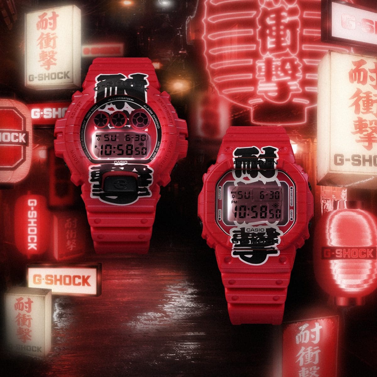 Da esquerda para a direita: DW-6900AKA-4, DW-5600AKA-4
