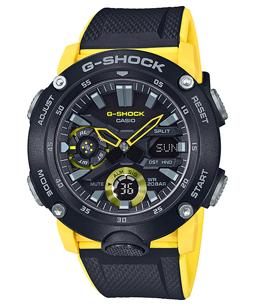 カシオ　腕時計 G-SHOCK ジーショック GA-2000-1A9 イエロー GA-2000-1A9 | CASIO