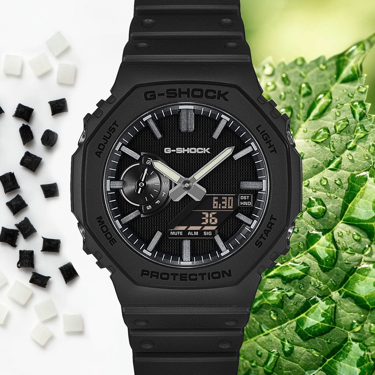 GA-2100LXB-1A Atenção aos materiais: Resina de base biológica