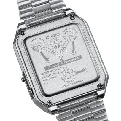 CA-500WEBF-1A Case back Engraved with the flux capacitor that is crucial to time travel in the film 