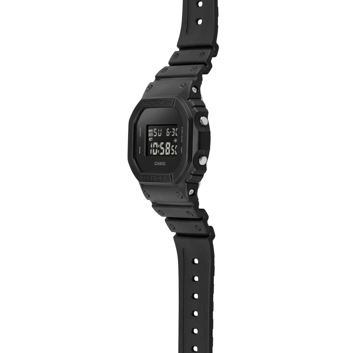 G-SHOCK black digital DW-5600UBB-1 square watch Side View #5