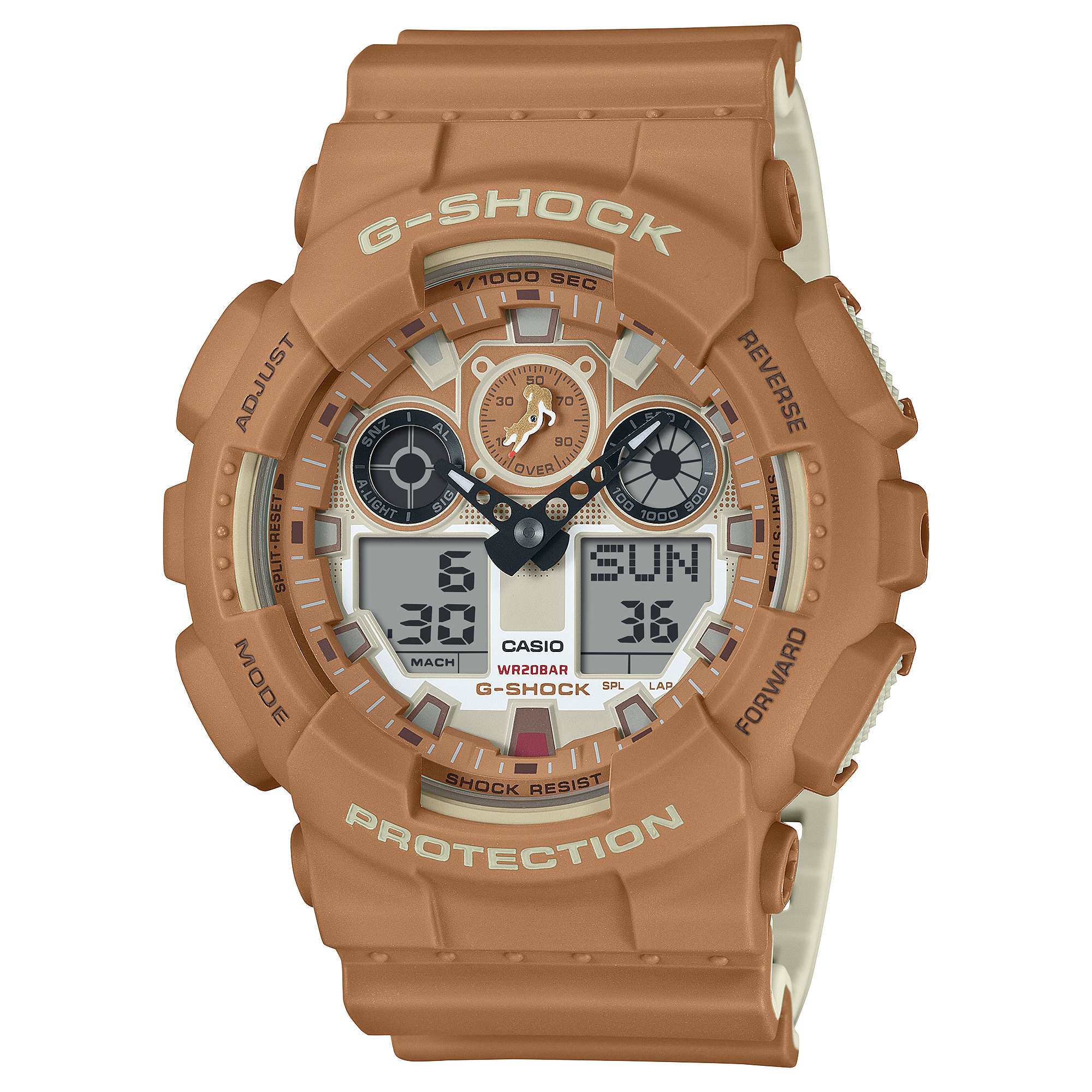 柴犬シリーズ　G-SHOCK デジタル腕時計 ブラウン GA-100SHB-5A | G-SHOCK ANALOG-DIGITAL Brown | CASIO CANADA