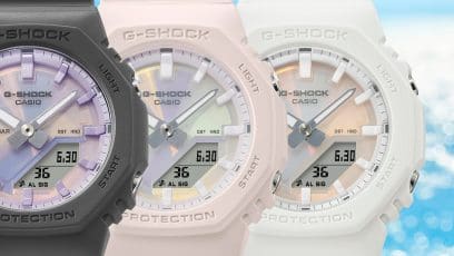 GMA-P2100PC-4A Polarized color dials reflecting the sparkle of sunlit seas