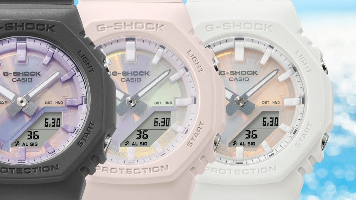 GMA-P2100PC-4A Polarized color dials reflecting the sparkle of sunlit seas