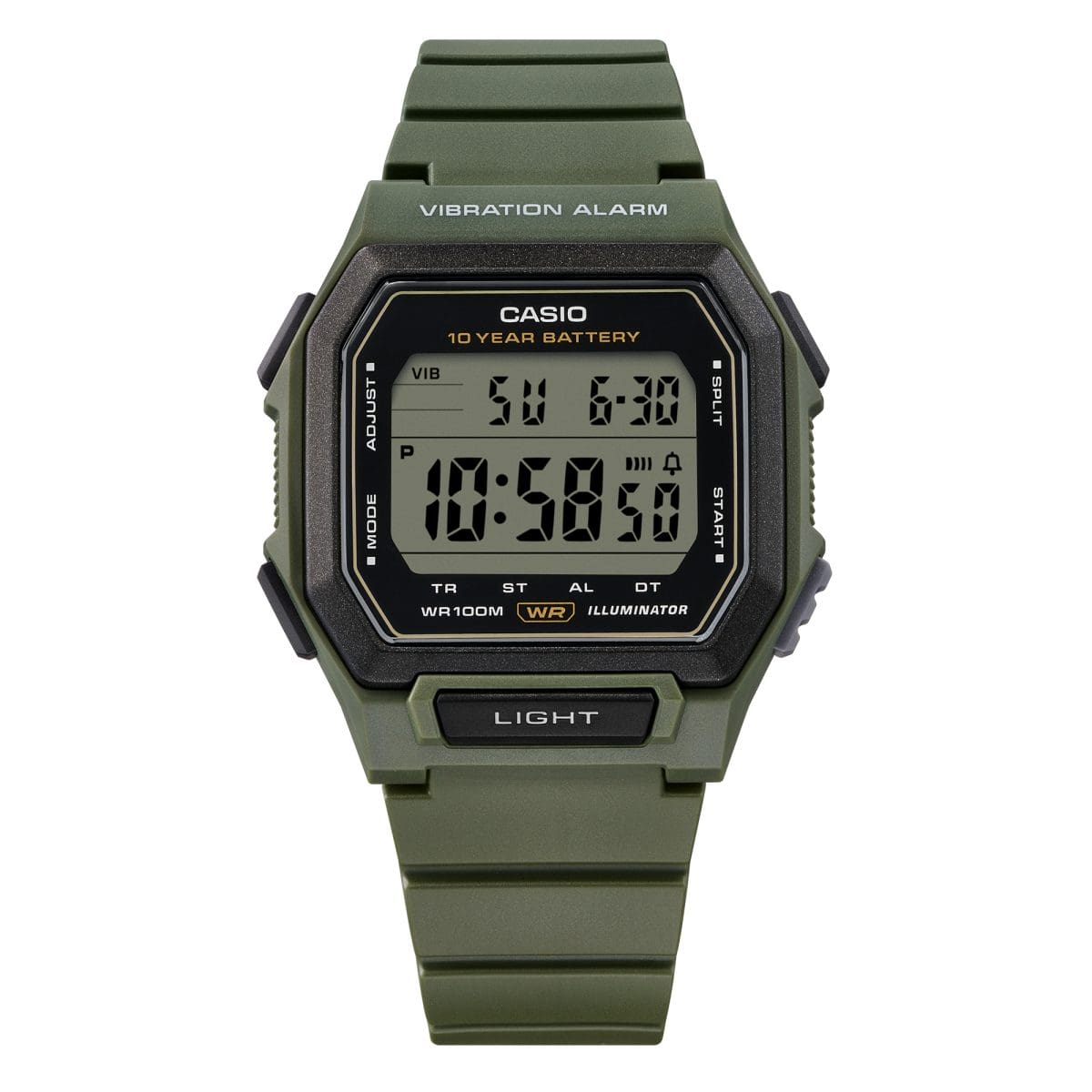 W-738H-3AV Vibration alarm in a square case with 10-bar water resistance and 10-year battery life #3