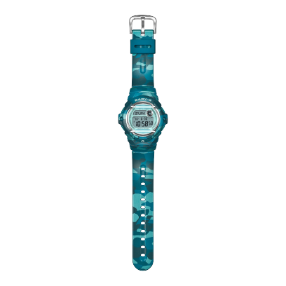 Das Camouflage Muster der Armbanduhr BG-169CM-2ER von BABY-G zieht sich über Armband und Gehäuse