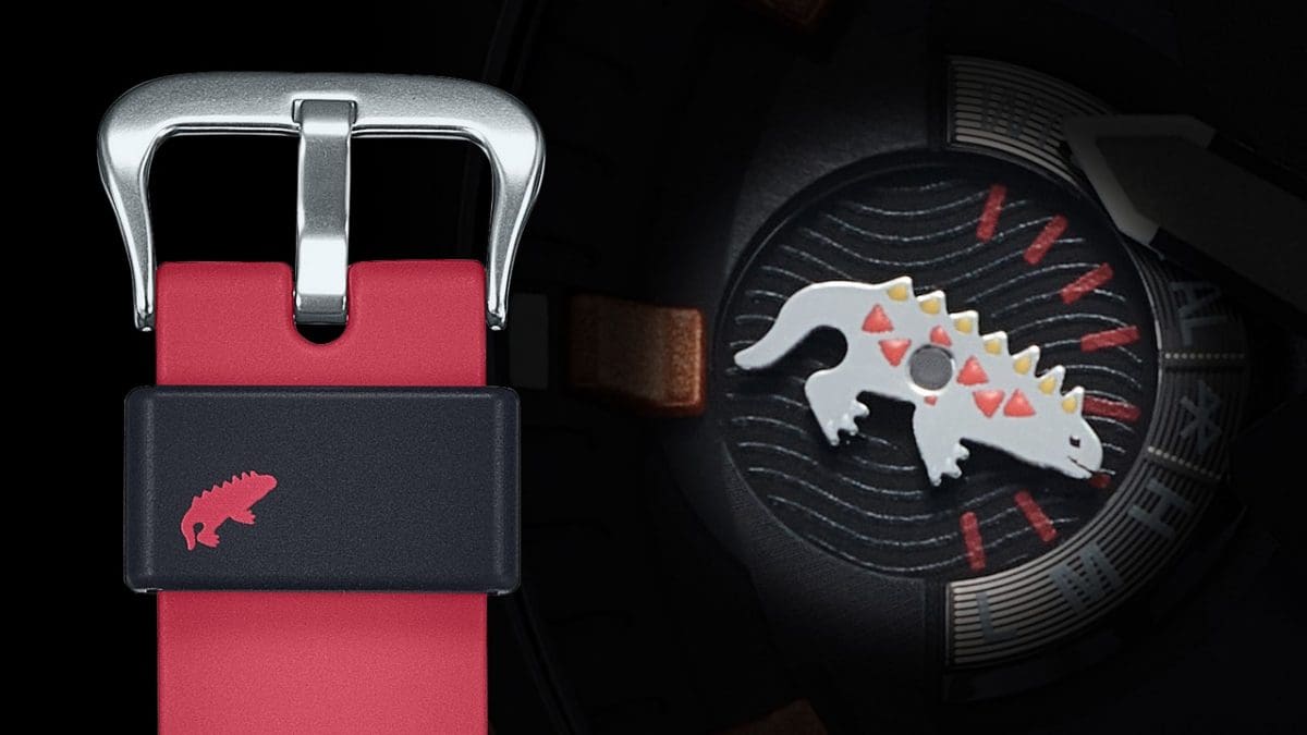 Details der GA-B2100CD Armbanduhr mit kleinen Iguana Echsen
