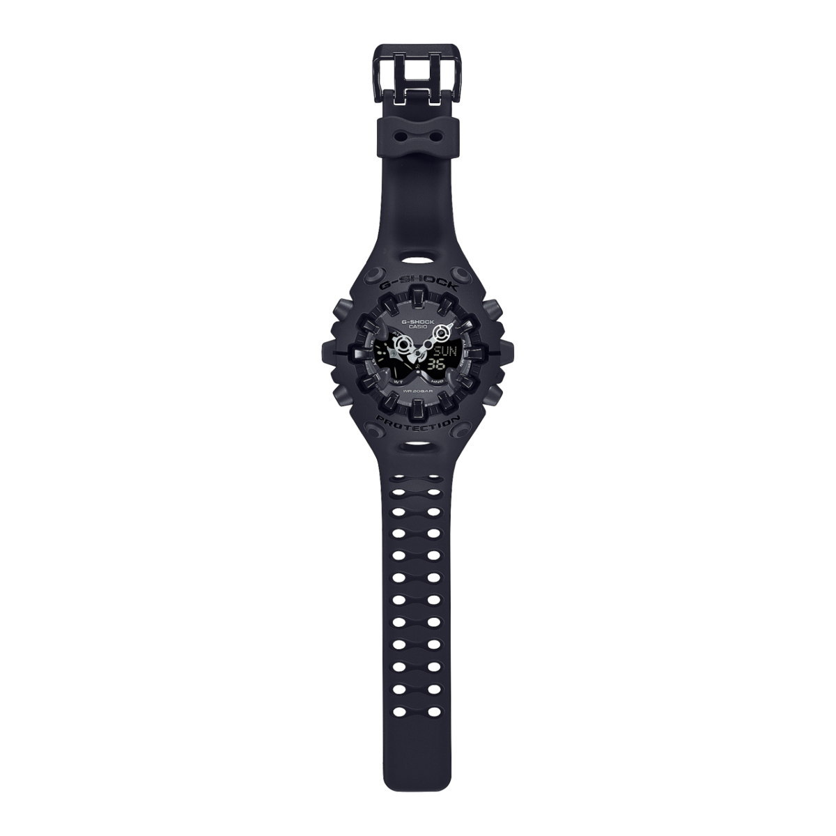 Gesamte Frontansicht der GA-V01-1A mit Gehäuse und Armband