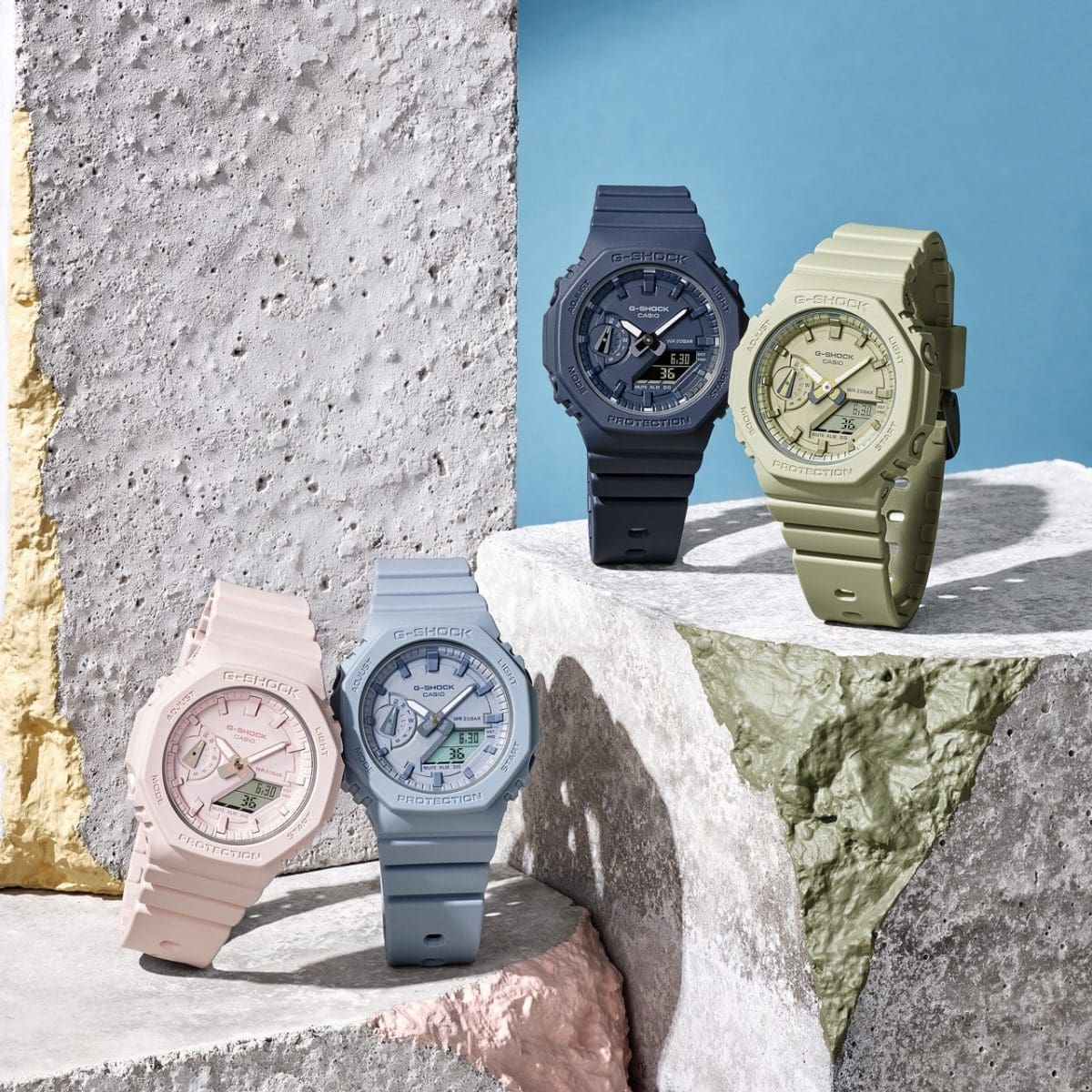 Von links: GMA-S2100BA-4A, GMA-S2100BA-2A2, GMA-S2100BA-2A1, GMA-S2100BA-3A