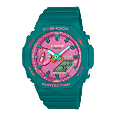 G-SHOCK Uhr "GMA-S2100BS-3A" mit türkisem Armband und pinkem Zifferblatt