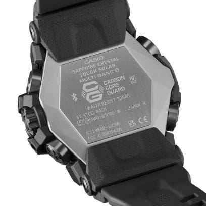 Gravur auf der Gehäuserückseite der GWG-B1000EC-1A Solaruhr