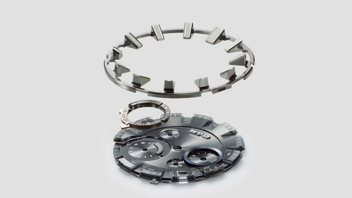Einzelteile des Zifferblattes der MTG-B4000B-1A2ER