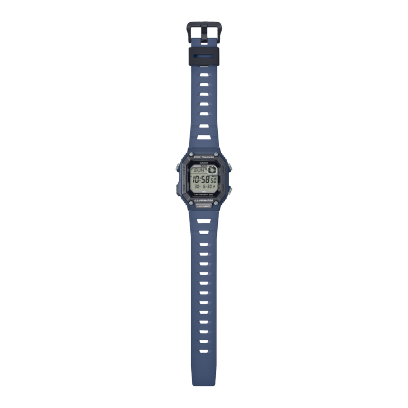 Komplettansicht der flach liegenden CASIO TIMELESS COLLECTION Armbanduhr WS-B1000-2AV.