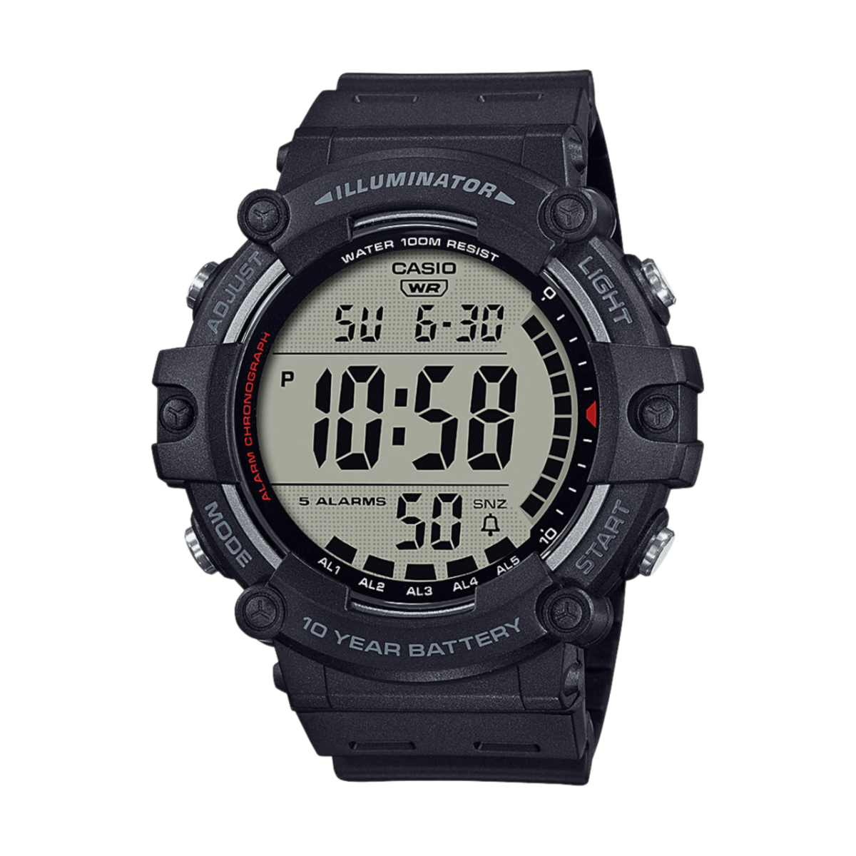 Vista frontal del AE-1500WH-1AV negro
