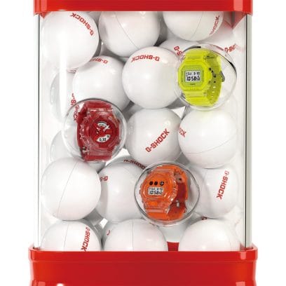 HAPPY BALL/Desde la izquierda: GA-110GL-4A, DW-6900GL-4, DW-5600GL-9