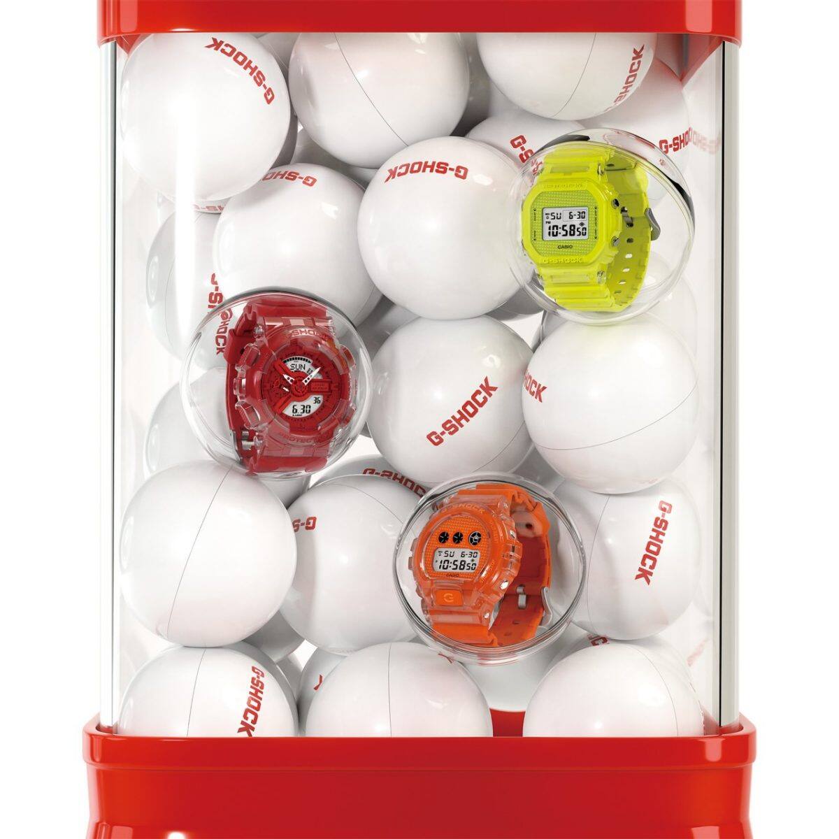 HAPPY BALL/Desde la izquierda: GA-110GL-4A, DW-6900GL-4, DW-5600GL-9