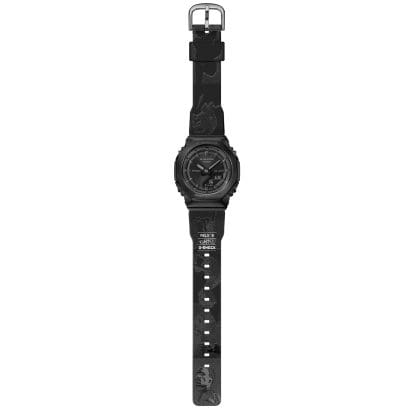 Vista general del reloj de pulsera G-SHOCK GM-S2110B-8ARLSB con caja de acero inoxidable y correa de resina.