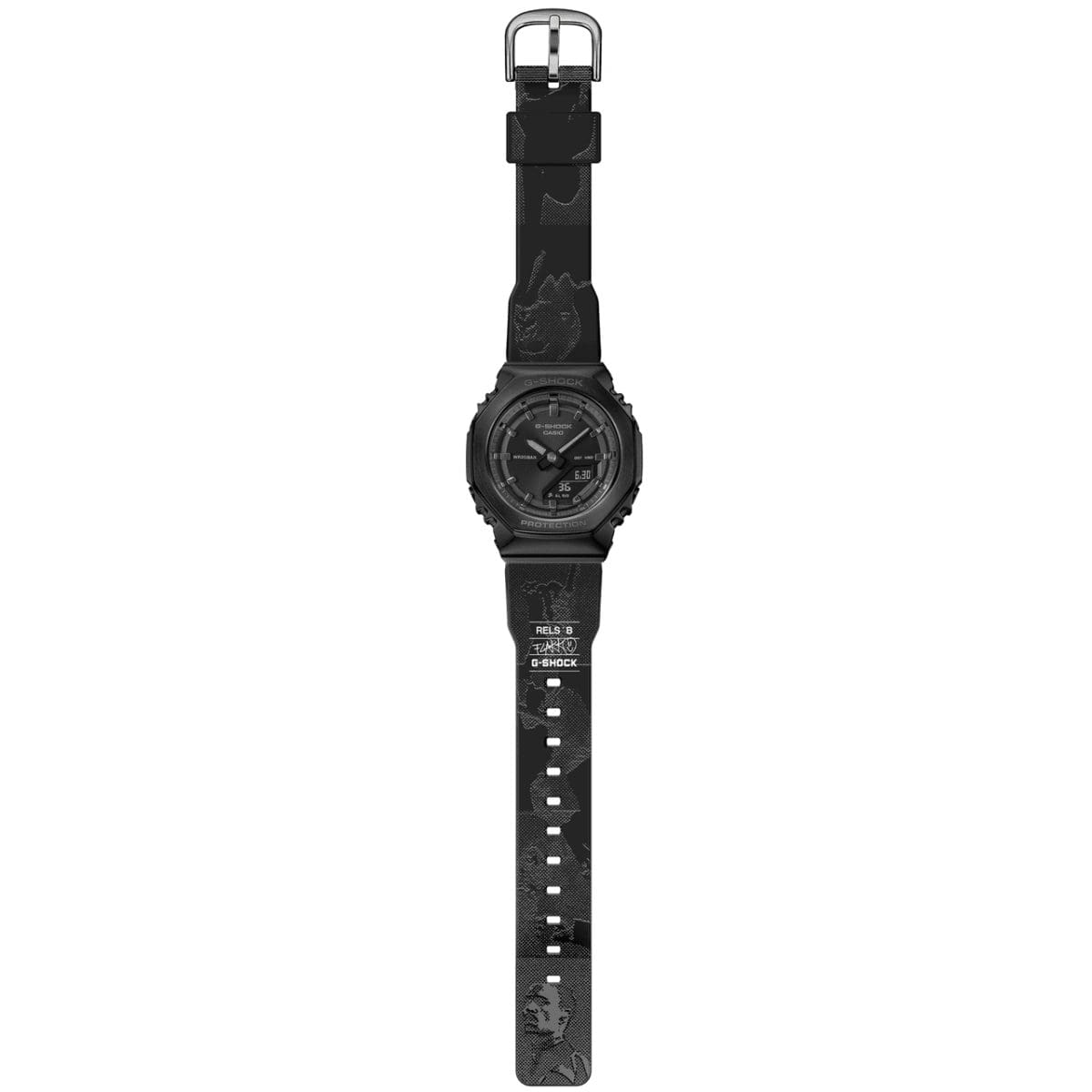 Vista general del reloj de pulsera G-SHOCK GM-S2110B-8ARLSB con caja de acero inoxidable y correa de resina.