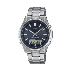 Vista frontal del LCW-M100TSE-1A plateado con esfera negra