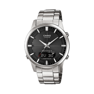 Vista frontal del LCW-M170D-1A plateado con esfera negra