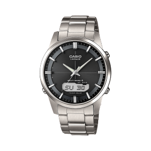Vista frontal del LCW-M170TD-1A plateado con esfera negra
