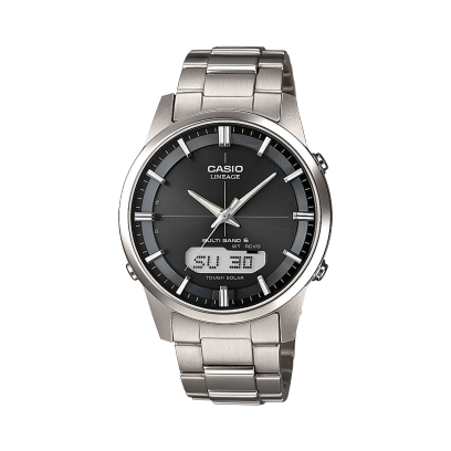 Vista frontal del LCW-M170TD-1A plateado con esfera negra