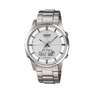 Vista frontal del LCW-M170TD-7A plateado con esfera blanca