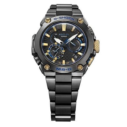 Vista frontal del MRG-B2000B-1A negro con vista del brazalete de eslabones