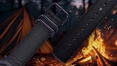 Correa de tela negra del reloj de pulsera PRO TREK.