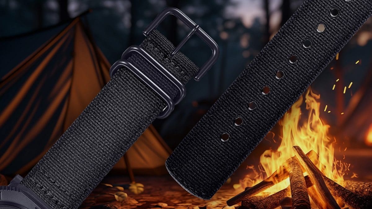 Correa de tela negra del reloj de pulsera PRO TREK.