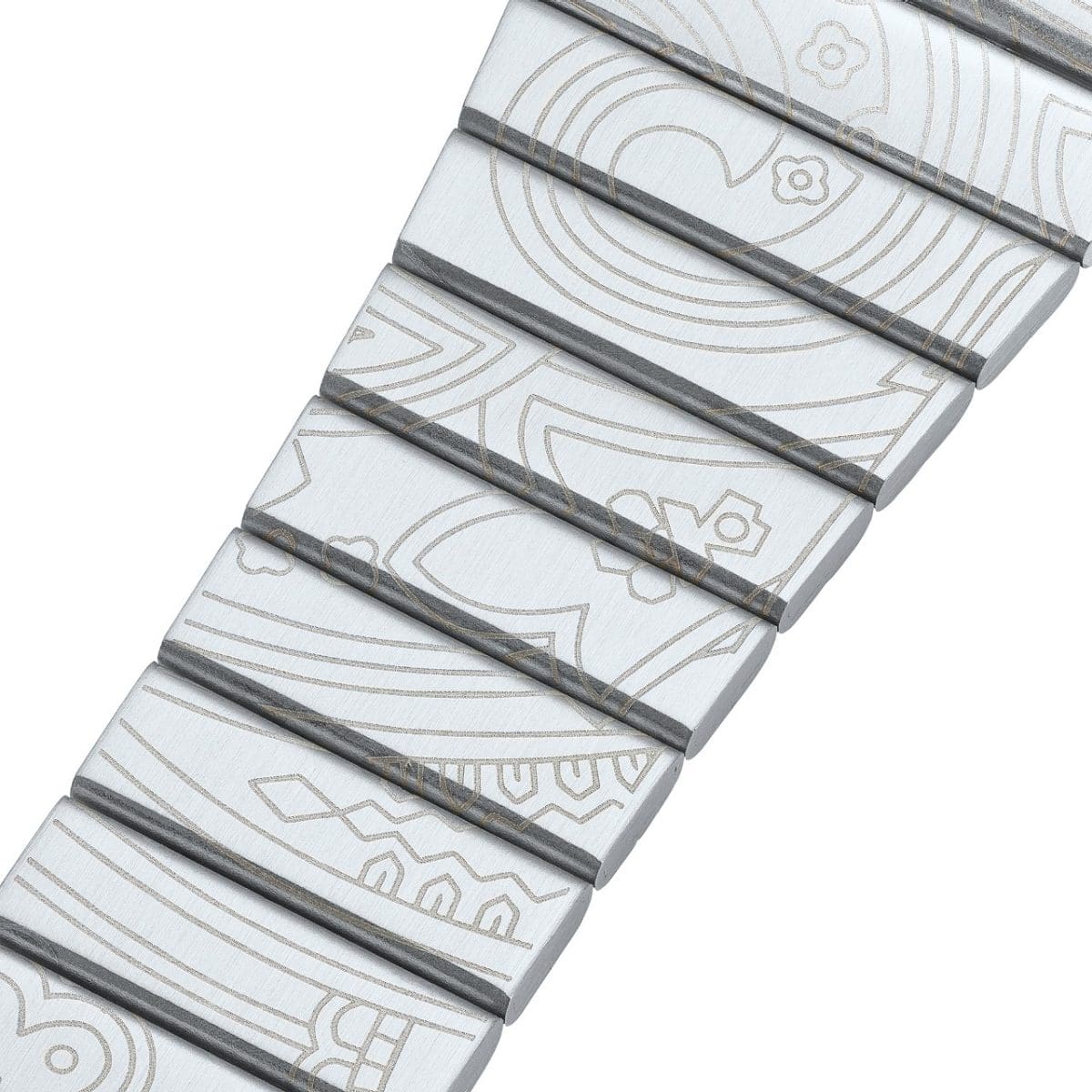 Paisley pattern on the stainless steel bracelet