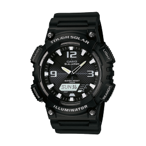 The CASIO TIMELESS COLLECTION wristwatch AQ-S810W-1AV features a digital-analog dial and a black resin strap.