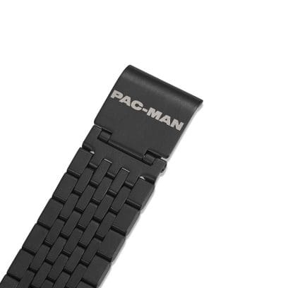 Engraved clasp of the Pacman x CASIO Vintage Collection collaboration watch ‘PAC-MAN’