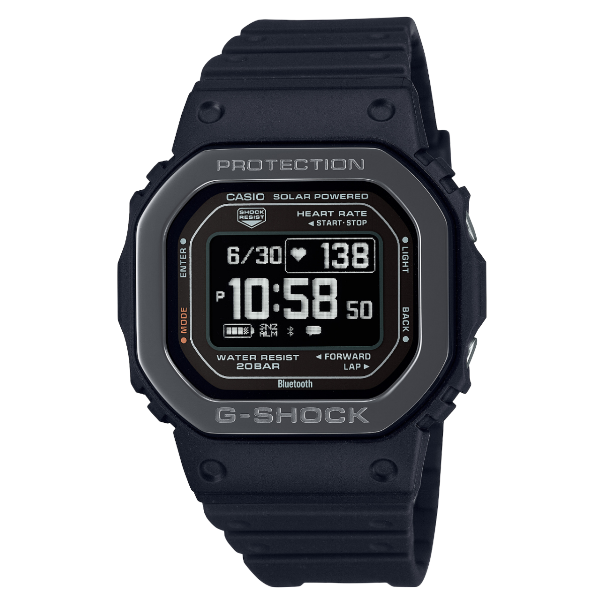 The DW-H5600MB-1 wristwatch from G-SHOCK in black with a square case and digital display