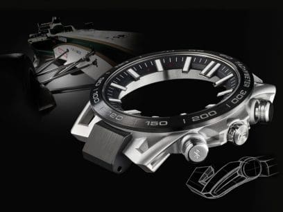 Case design with a suspension arm-inspired shape / Photo: EQB-2000DC-1A
