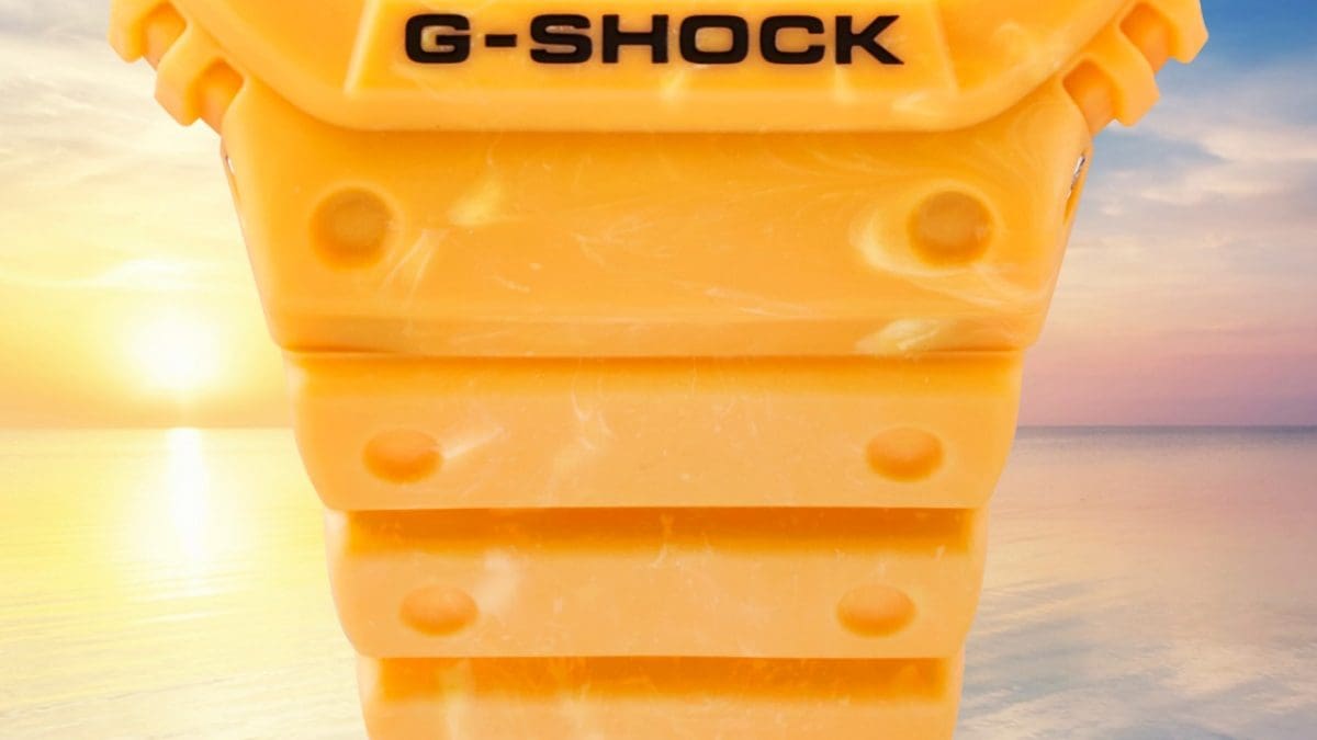 Yellow-beige marbled strap of the G-5600SFJ-9
